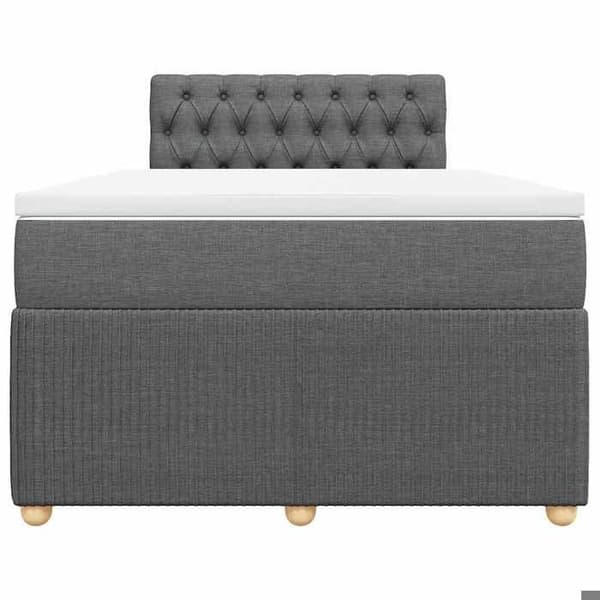Maison Exclusive - Seng med lameller og madras Mørkegrå 120x200cm Stof