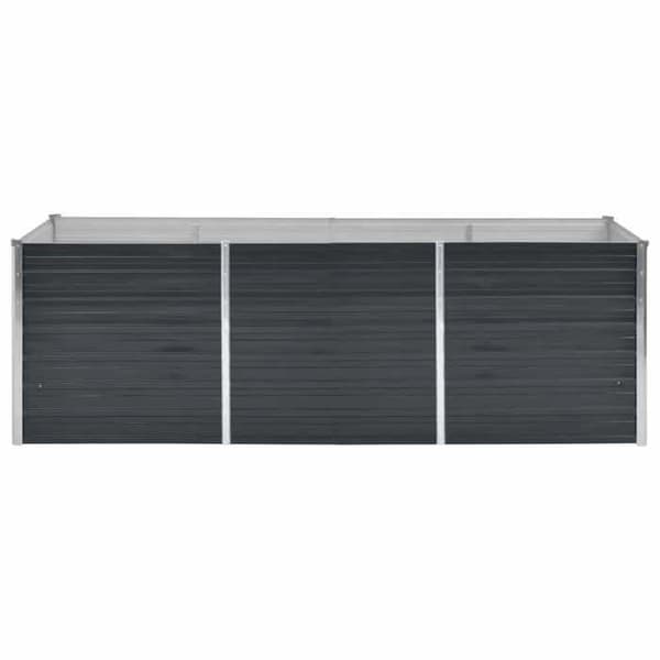 Maison Exclusive - Upphöjd trädgårdssäng Anthracite 240x80x77 cm Galvaniserat stål