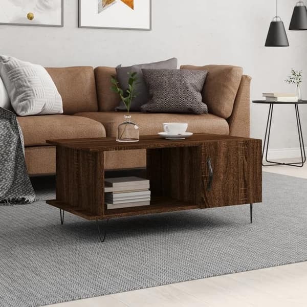 Bord - EKSKLUSIV HUS - Rektangulær 90x50x40 cm - Mørk eg - Ingeniørtræ - 2 rum Brun ek