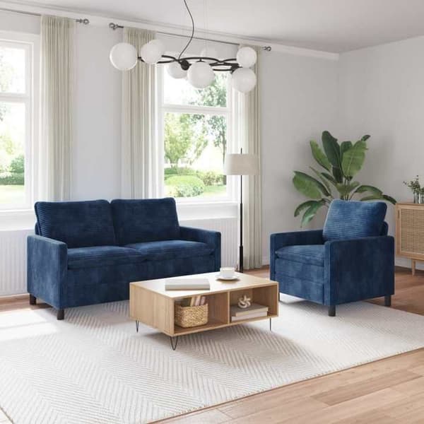 Maison Exclusive - 2 kpl sohvasetti tummansininen polyesteri