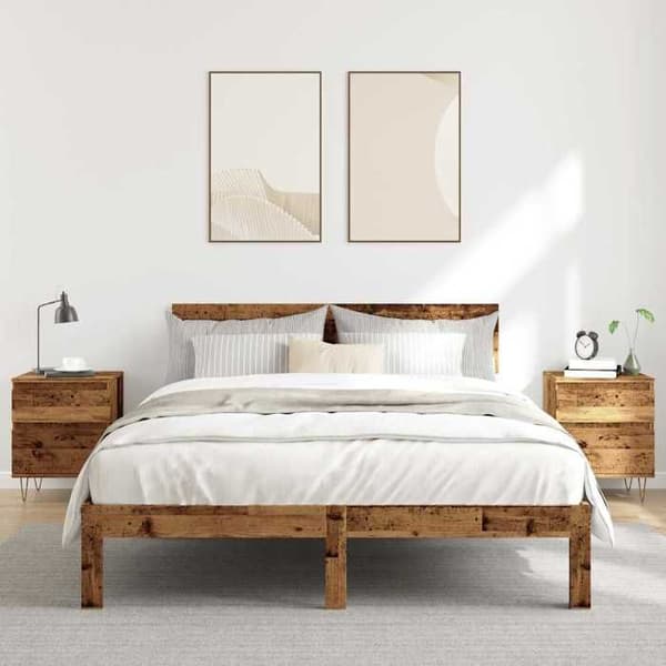 Maison Exclusive - Sängbord 2 st gammalt trä 40x35x50 cm ingenjörsträ