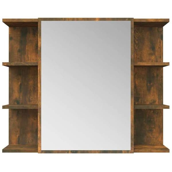 Maison Exclusive - Spejlskab til badeværelse Røget eg 80x20,5x64 cm Træ