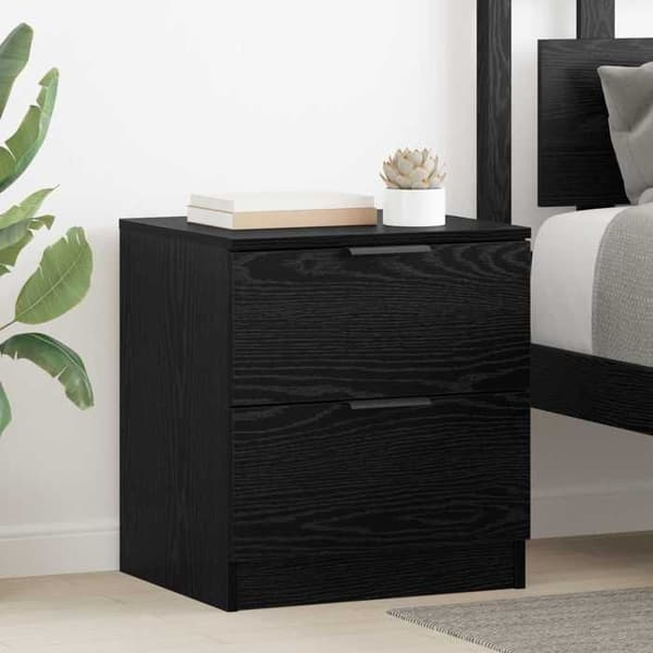 Maison Exclusive - Natbord 2 stk Sort eg 45 x 39 x 50cm