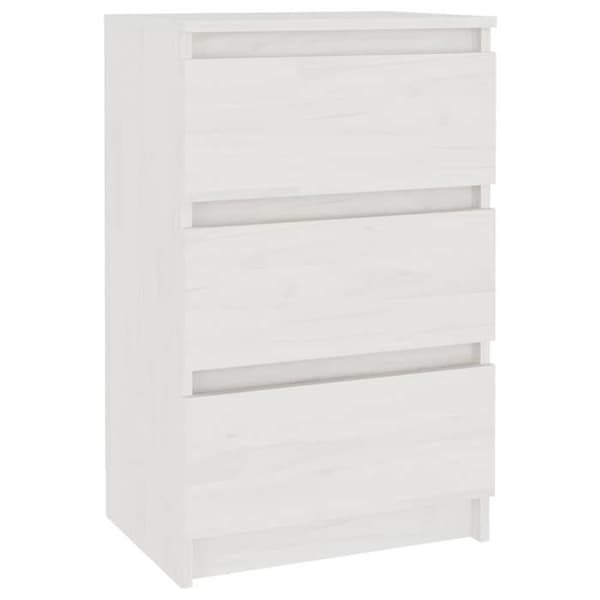 Maison Exclusive - Hvid natbord 40x29,5x64 cm Solid fyrretræ