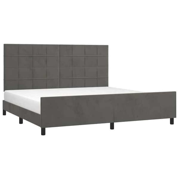 Maison Exclusive - Sängram utan madrass mörkgrå 200x200 cm sammet