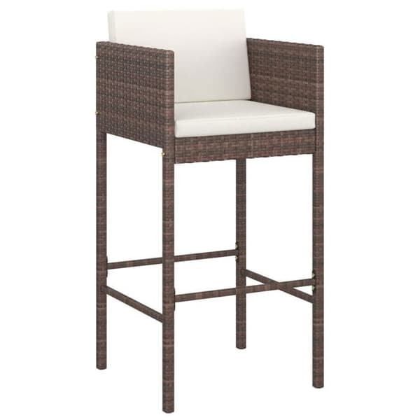 Maison Exclusive - Trädgårdsbarset 5 delar med kuddar, flätad resin, brun