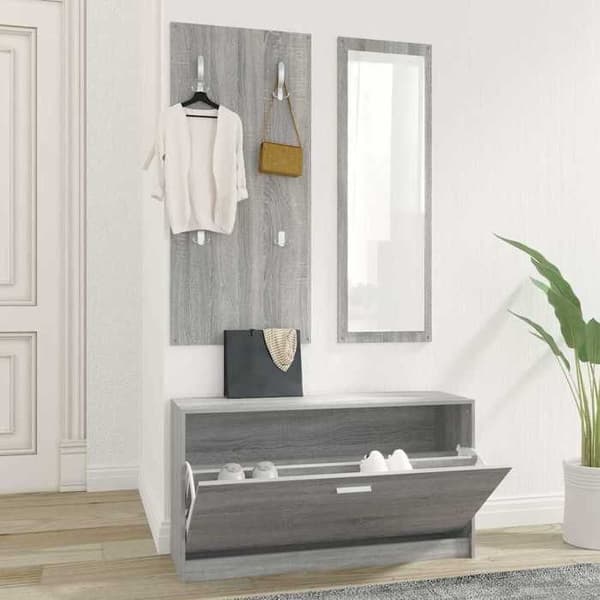 Maison Exclusive - 3-i-1 skohylleset Sonoma grå Sonoma grå
