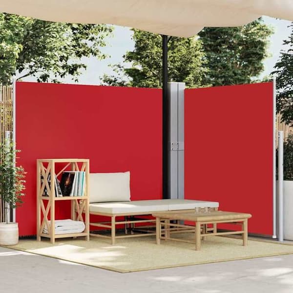 Maison Exclusive - Retractable side awning for patio 170x1200 cm Rød Röd