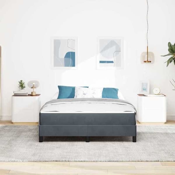 Maison Exclusive - Resårsäng med mörkgrå madrass 160 x 200 cm tyg