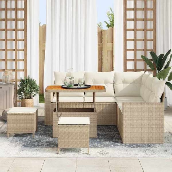 Maison Exclusive - 9-osainen puutarhakalustesarja 6-hengen