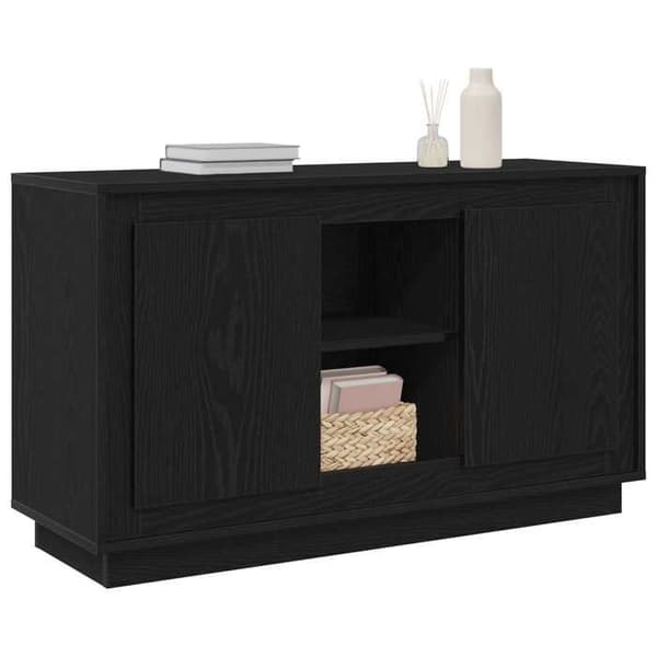Maison Exclusive - Buffet Sort egetræ 102 x 35 x 60 cm Ingeniørtræ svart ek