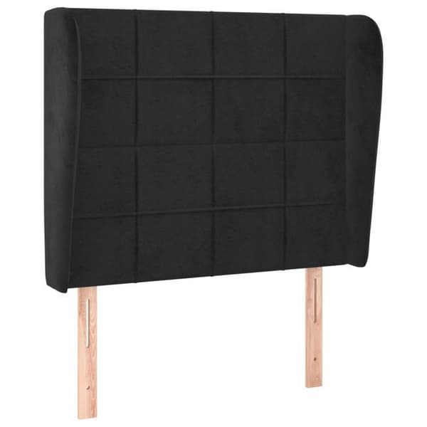 Maison Exclusive - Päätylevy korvilla Musta 103x23x118/128 cm Sametti