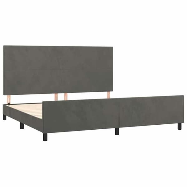 Maison Exclusive - Sängram utan madrass mörkgrå 200x200 cm sammet