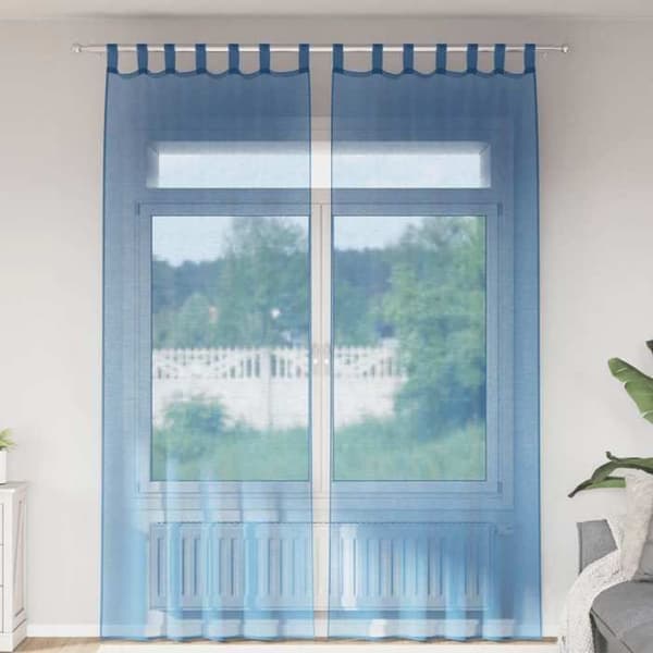 Verho - MAISON EXCLUSIVE - 2 kpl 140x260 cm - Kuningas sininen - Polyesteri - Puoliläpinäkyvä kungsblå