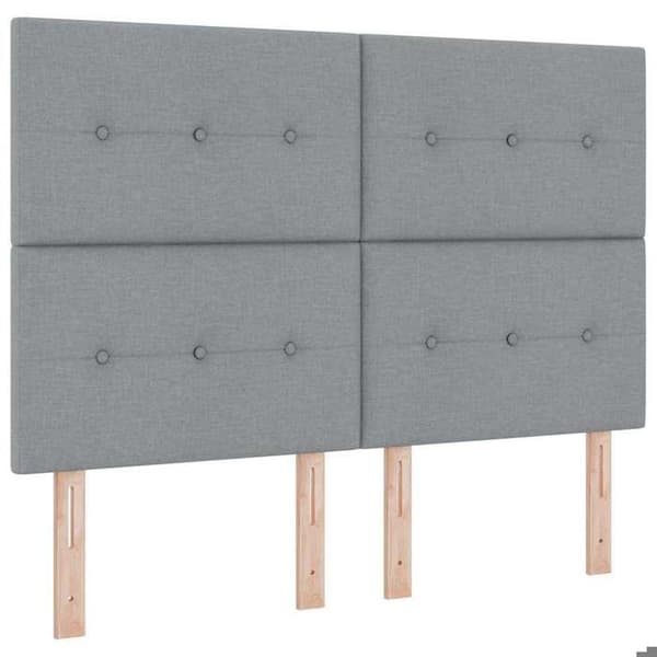 Maison Exclusive - LED-fjeder seng Lys grå 140 x 190 cm stof