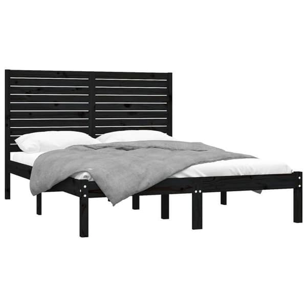 Maison Exclusive - Sengegavl uden madras sort 150x200 cm massiv træ