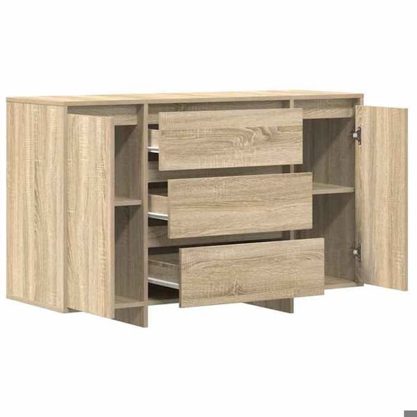 Buffé - EXKLUSIVT HUS - Sonoma-ek - 120x41x75 cm - Ingenjörsträ - Modern design Sonoma ek
