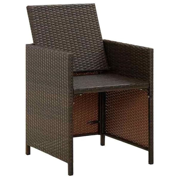Maison Exclusive - Trädgårdsstolar med kuddar, set om 4, flätad resin, brun