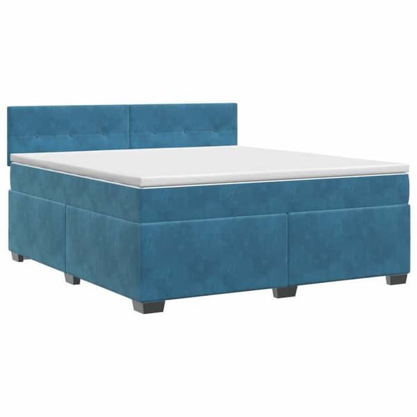 Maison Exclusive - Boxspring säng med mörkblå madrass 140 x 190 cm Sammet Mörkblå