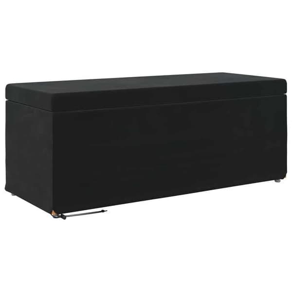 Taburet - EKSKLUSIV HUS - 101x41x40 cm - Sort - Velour & komposittræ - Uden ryg Svart
