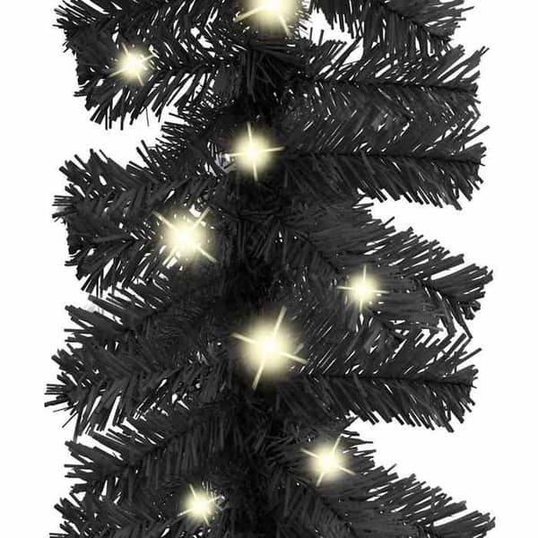 Julekrans - EKSKLUSIV HUS - 20 m - 300 LED - USB 5V Strøm - Sort Svart