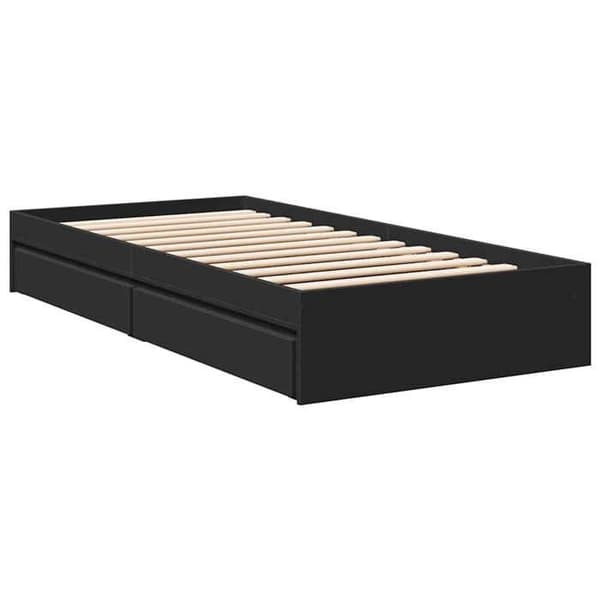Maison Exclusive - Sengestel med skuffer uden madras sort 75x190 cm