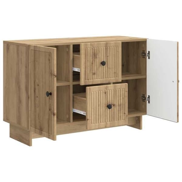 Maison Exclusive - Buffet i håndlavet egetræ 89 x 34,5 x 60 cm Ingeniørtræ