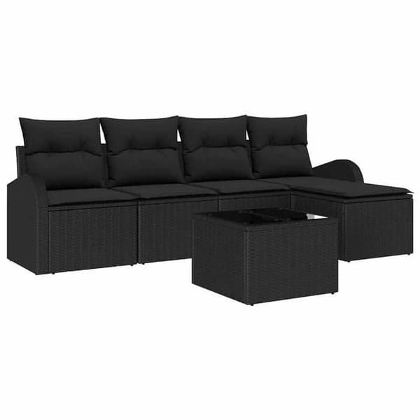 Maison Exclusive - 6 osan sohvasetti musta polyrottinki