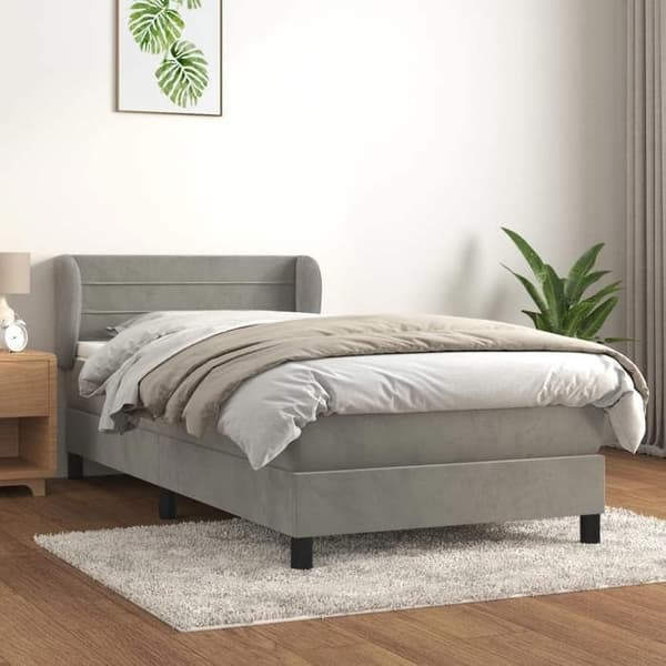 Maison Exclusive - Sängyn lamellipohja ja Harmaa 80x200 cm Sametti