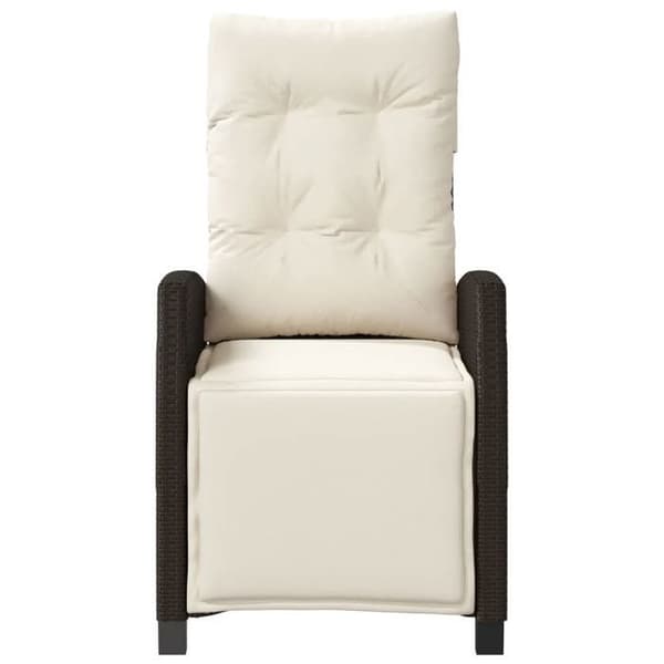 Maison Exclusive - Bistro-set 3 delar med bruna kuddar i flätad resin