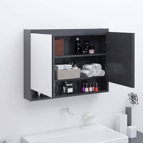 Maison Exclusive - Spegelskåp för badrum 80x15x60 cm MDF Grå