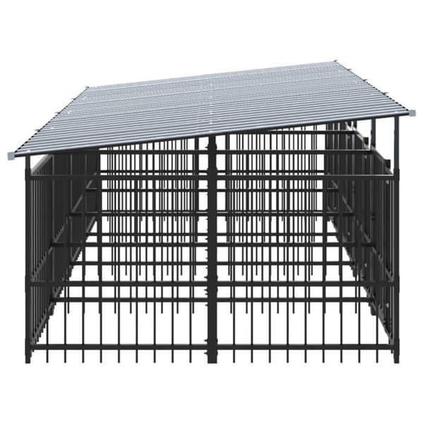 Maison Exclusive - Ulkoilma koirankoppi katolla, teräs 7,51 m²