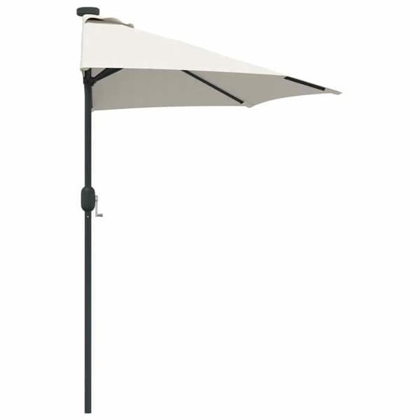 Trädgårdsparasol - MAISON EXCLUSIVE - 294x150x223 cm - Polyester & stål - Fällbar - Solenergi LED Sand