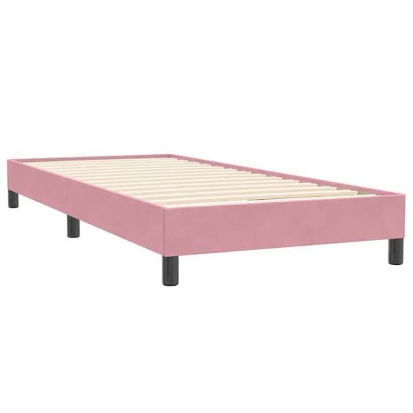 Sengestel - EKSKLUSIV HUS - 100x220 cm - Rosa - Velour - Lamelseng Ros