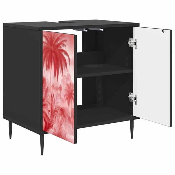 Maison Exclusive - Badeværelsesskab AACHEN Sort eg 60 x 40 x 61 cm