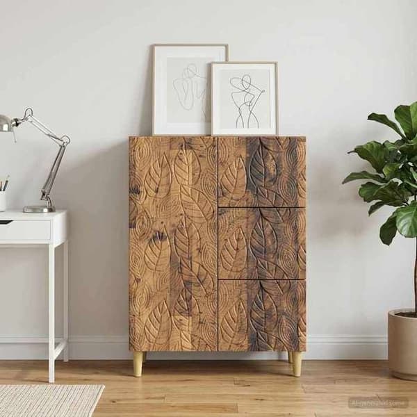 Maison Exclusive - Buffé i gammalt trä 66 x 34,5 x 90 cm Ingenjörsträ
