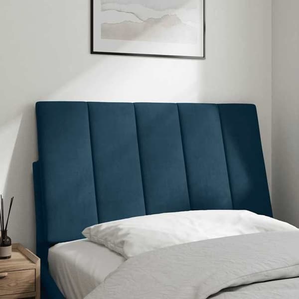 Hovedgærdedæmper - EKSKLUSIV HUS - Hanko - blå velour - skumfyldt - 80 cm Blå