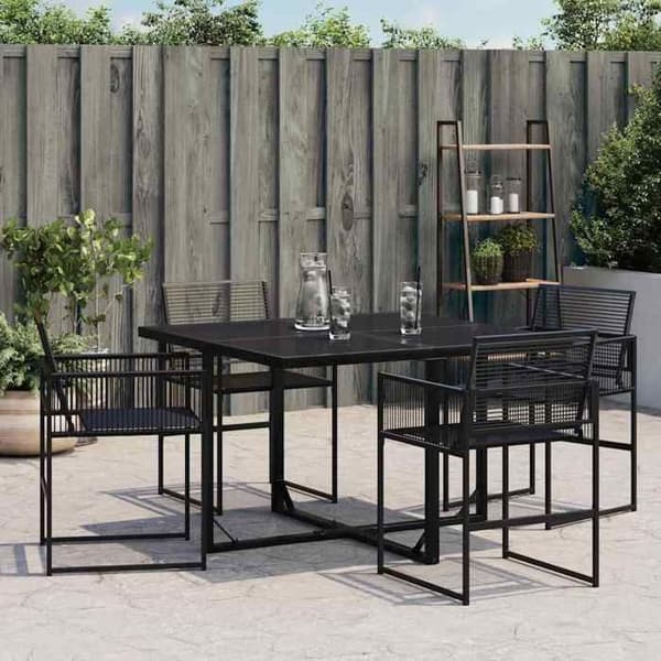 Maison Exclusive - Trädgårdsstolar set om 4 svart flätad resin Svart