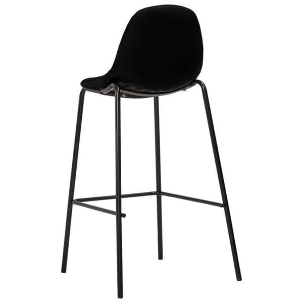 Maison Exclusive - Barstolar set om 2 svart tyg Svart