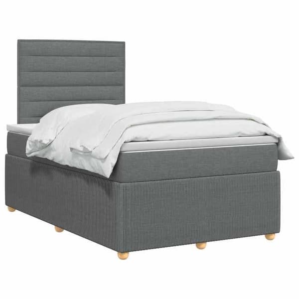 Maison Exclusive - Boxspring seng med madras Mørkegrå 120 x 200 cm Stof Mörkgrå