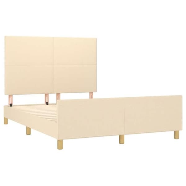 Maison Exclusive - Sengestel uden madras creme 140x200 cm stof