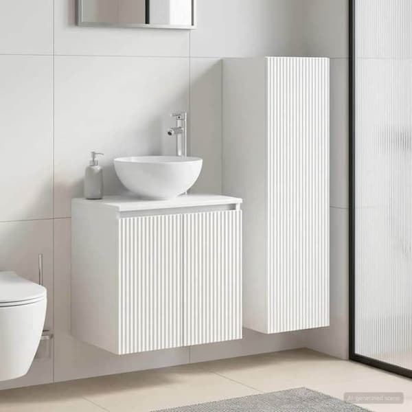 Maison Exclusive - Kylpyhuoneen kalustesarja 2 kpl Valkoinen Vit