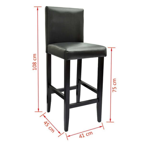 Maison Exclusive - Barstolar set om 4 svart konstläder Svart