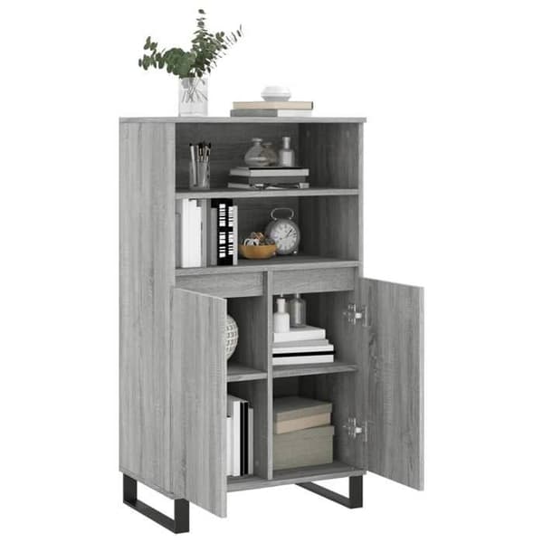 Maison Exclusive - Buffé hög Sonoma grå 60x36x110 cm Ingenjörsträ