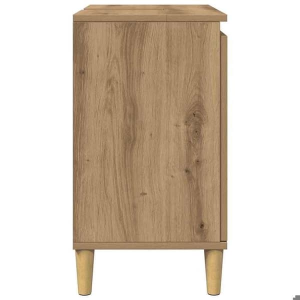 Maison Exclusive - Håndlavet egetræ vaskeskab 58x33x60 cm ingeniørtræ