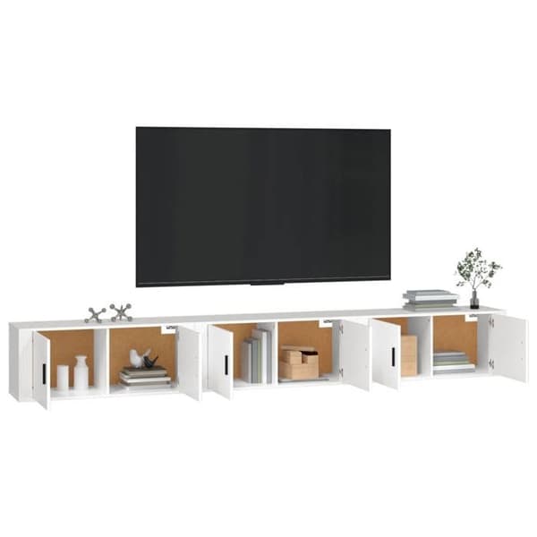 Maison Exclusive - Väggmonterade TV-möbler 3 st vit 100x34,5x40 cm Vit