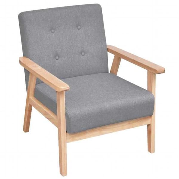Maison Exclusive - Set med 2 soffor Ljusgrått tyg ljusgrått