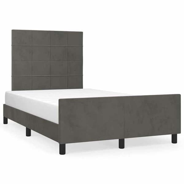 Maison Exclusive - Sängram utan madrass mörkgrå 120x200 cm sammet