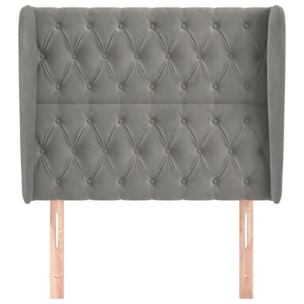 Maison Exclusive - Pääty, jossa korvat, Vaaleanharmaa 93x23x118/128 cm Sametti ljusgrått