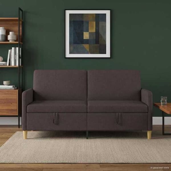 Maison Exclusive - Soffa med förvaring Mörkbrun 172 x 78 x 87 cm Polyester